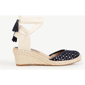 Ann Taylor lace up espadrille wedges